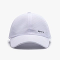 White breathable mesh baseball cap with sport print in a lightweight quick-dry fabric - White