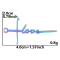 Rainbow 304 stainless steel love charm 2.0cm x 4.0cm dimensions and weight 0.8g - LOVE / Rainbow