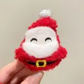 Cute Santa Claus plush embroidery pin badge, 7.5x5.5cm festive accessory for clothes - Happy Santa Claus