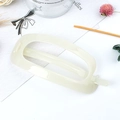Creamy white hollow rectangular hair claw clip in a minimalist matte finish for women - Ivory