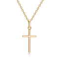 Collier croix dorée de style hip-hop avec pendentif en zircon carré pour hommes et femmes - Style Simple / Doré