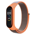 Orange and gray nylon loop sport strap for Xiaomi smart band with velcro closure - Bright Orange