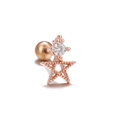 Sternförmiges Helix-Piercing in Roségold mit Zirkon-Stein und Schraubkugel - EGD0883 Roségold (Stern/Einzelzirkon)