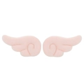 Close-up of soft pink plush angel wings accessories for DIY hair ornaments and apparel - Off White