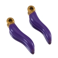Violetter und goldener italienischer Cornicello Anhänger aus Edelstahl für DIY-Schmuck - 1.5cm / Gold & Dunkellila