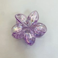 Purple holographic plumeria hair claw clip with a glossy finish for resort styling - Frangipani Hair Clip / Pack of 12 (8x7x4cm) / Iridescent Transparent Purple