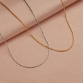 Eleganti catene in acciaio inossidabile placcate oro 18k e argento su tessuto rosa - 40+5cm / Oro rosa