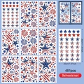 481 Patriotische Sternaufkleber 9 Blätter für die Wanddekoration zum 4. Juli Party Deko - Stern und Feuerwerk Stil (UV24Y11925S_T) / 20x30cm