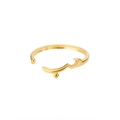 Adjustable golden ring with Arabic calligraphy script and polished metal finish - Ring - Gold