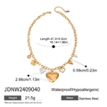 Detalle de collar de corazón de acero inoxidable dorado con dimensiones y peso - Estilo de Relicario de Fotos de Corazón (JDNW2409040)