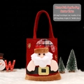 Weihnachts-Geschenkbeutel aus Jute mit 3D-Weihnachtsmann-Motiv und Tragegriff - Leinengürtel Weihnachtsmann