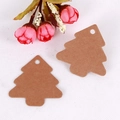 Etichette regalo natalizie in carta kraft marrone a forma di albero di Natale - Albero di Natale Marrone / 100 Pezzi