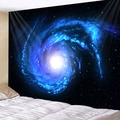 Arazzo con galassia stellata e nebulosa blu scuro per decorazione murale della camera - 150x130cm / Stile 2