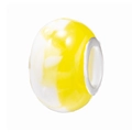 Handmade DIY resin bead with yellow and white swirl pattern for jewelry making - Yellow and White Swirl Style (023)