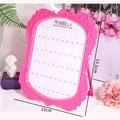 Pink 48-grid nail polish color display book with embossed frame and stand support - European Style Rose Red Display Board