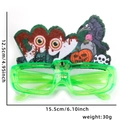 Green LED Halloween BOO glasses for party favors featuring glowing frames and felt bat decor - BOO Eyeball