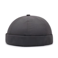 Minimalist dark gray brimless docker cap in quick-dry fabric for a street hip-hop style - One Size(Adjustable) / Dark Gray