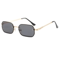 Gafas de sol octogonales sin montura con lentes grises y montura de metal dorado - Montura Dorada Lente Gris