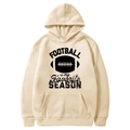 Beigefarbener American-Football-Hoodie mit schwarzem Vintage-Druck für einen Casual-Look - S / Oberteile / Aprikose (43)