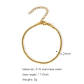 Minimalist 18K gold-plated 316 stainless steel 2mm thin chain bracelet for women - Thin Link Chain (ZHSLG29)