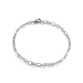 Pulsera minimalista de cadena O plateada con eslabones ovales y cierre de mosquetón - Pulsera de 200*3,4mm / Color Acero