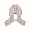 Waterproof light purple pet jumpsuit with four-leg protection and HOMME+ strap - L / Grey Pink