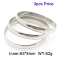 Set of 3 minimalist wide polished silver stainless steel bangles for a modern look - 65x8mm Steel(KB187555-LO) / Same Color Stackable Set