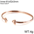 Minimalistische hartvormige open armband in roségoud met een kleine kristallen steen - Roségouden Hart Met Enkele Zirkon Stijl (KB117439-KPD)