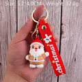 Santa Claus PVC keychain with gingerbread man charm and red silicone wrist strap - Santa Claus-9