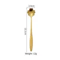 Gold stainless steel cherry blossom spoon, size 15.1cm by 2.9cm and weight 12g - 15CM Cherry Blossom Spoon (Gold)