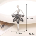 Detailed view of ballet dancer resin accessory showing 6.2cm height and 3.3cm width - D1089 Dancing Girl Silver Grey