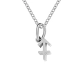 Minimalist silver stainless steel necklace with Sagittarius zodiac sign pendant - Sagittarius-Steel Color