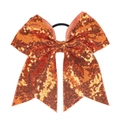 Nœud à paillettes orange brodé avec élastique noir à haute élasticité pour cheveux - Orange