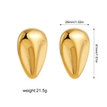 Detail showing 41mm high gold drop earrings with dimensions and weight info - Large Drop Earrings