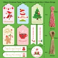 100pcs Christmas kraft paper gift tags set with assorted Santa and snowman patterns - MC1-21.2 Style / 100 Pieces/Pack