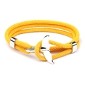 Yellow woven Milan cord bracelet with silver whale tail charm for couples and luck - Silver Whale Tail Buckle / Yellow