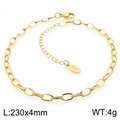 Golden stainless steel chain anklet featuring 230x4mm links and lobster clasp - Gold Style (KJ3719-Z)