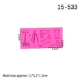 Pink silicone tool mold featuring wrench, hammer, and drill shapes for cake decorating - No.1 Includes Hammer/Ladder/Drill/Wrench/Scissors/Saw / 1#--Pink 15-533 / Pink