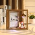 Cadre photo rotatif 15x10cm en bois avec figurine poney et lampe décorative chaleureuse - Cheval du Zodiaque / 6 Pouces