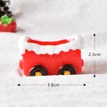 Miniature red Christmas train carriage figurine with snowy roof for micro landscape - New Christmas Carriage