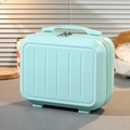Mini valigia per cosmetici da 14 pollici verde menta con guscio rigido e righe verticali - 14" / Verde Turchese