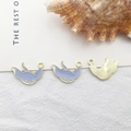 DIY light purple enamel ray fish pendant with golden metal back for jewelry making - Squid Style (14925)