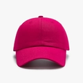 Classic soft-top cotton baseball cap in deep rose pink color with a plain design - Burgundy