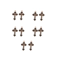 Set mit zehn schwarz-goldenen Kreuzanhängern für DIY-Schmuck und Armbandanhänger - 2# Schwarzes Tropföl-Goldrandkreuz (10 Stück)