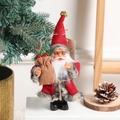 Charming knitted Christmas gnome doll in red outfit with small golden bell and berries - 20.3cm*9.8cm / Red