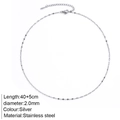 Collana a catena box minimalista in acciaio inossidabile argento donna lunga 45cm larga 2mm - Catena a Labbro da 2 mm / Color Acciaio