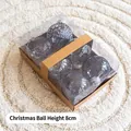 Set van 6 donkergrijze kerstballen met glitterraster, elk met een hoogte van 8cm - 8cm/Set van 6 / Blauw