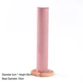 Porte-bracelet en velours rose avec base ronde en bois 30cm de hauteur présentoir - Diamètre 5cm*Hauteur 30cm/Base 10cm / Rose Clair