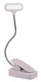 Lampada da lettura a clip a LED bianca con collo di cigno flessibile e USB per studio - LY-13 / Bianco / Alimentato a batteria