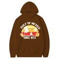 Brown Gulf of Mexico hoodie with vintage sunset print and relaxed pullover fit - Coffee